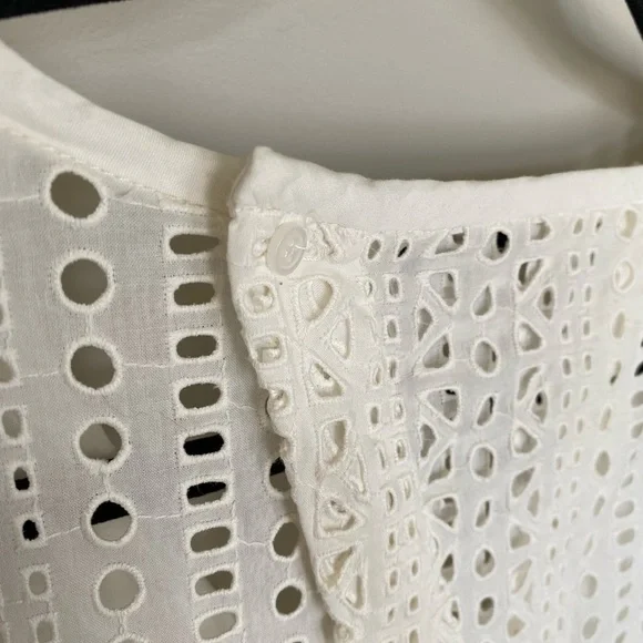 MADEWELL White Eyelet Open Back Swing Top - Picture 5 of 9